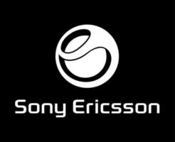 sony ericsson logo marca Telefono simbolo con nome bianca design Giappone mobile vettore illustrazione con nero sfondo