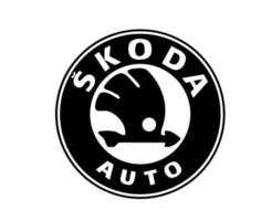 skoda marca logo auto simbolo nero design ceco automobile vettore illustrazione