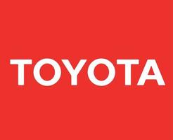 toyota marca logo auto simbolo nome bianca design Giappone automobile vettore illustrazione con rosso sfondo