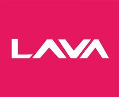 lava marca logo Telefono simbolo nome bianca design India mobile vettore illustrazione con rosa sfondo