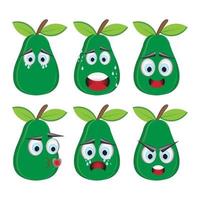 vettore emoji e ilustration avocado su bianca sfondo