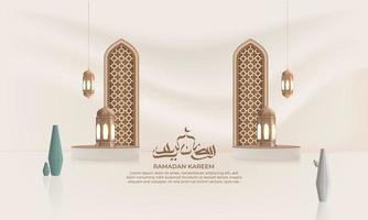 realistico Ramadan sfondo con lanterna, per striscione, saluto carta vettore
