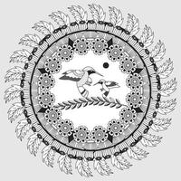motivo floreale circolare a forma di mandala, ornamento decorativo in stile orientale, sfondo di design mandala ornamentale con uccelli di viti vettore gratuito