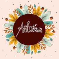 banner autunnale con foglie vettore