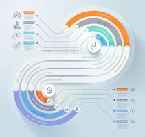 sfondo del modello di timeline di affari infografica. illustrazioni vettoriali. vettore