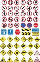 set di icone di segnali stradali. illustrazione vettoriale. vettore