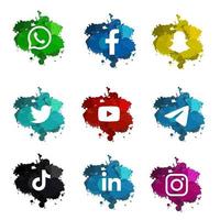 raccolta di set di icone social media vettore