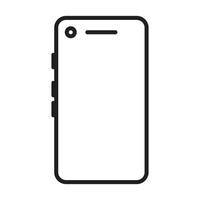 smartphone icona vettore illustrazione design con linea stile nero e bianca