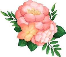 delicato mazzo di rosa fiori, mazzo di peonie, fiori per internazionale Da donna giorno vettore