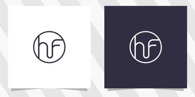 lettera HF fh logo design vettore