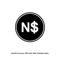 namibia moneta simbolo, namibiano dollaro icona, nad cartello. vettore illustrazione