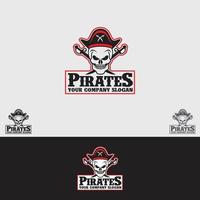 modello di vettore di progettazione di logo di pirati