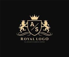 iniziale come lettera Leone reale lusso stemma araldico logo modello nel vettore arte per ristorante, regalità, boutique, bar, Hotel, araldico, gioielleria, moda e altro vettore illustrazione.