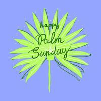 palma Domenica celebrazione carta con palma ramo con le foglie e scritta. vettore illustrazione per religioso vacanza.
