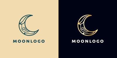 elegante mezzaluna Luna logo design. astratto stile illustrazione per sfondo, coperchio, striscione. Ramadan kareem vettore