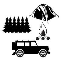 gratuito vettore campeggio e avventure lettering collezione