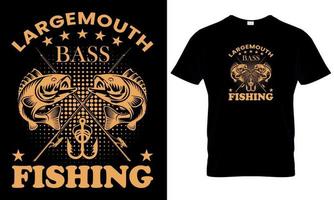 largemouth basso pesca t camicia design vettore