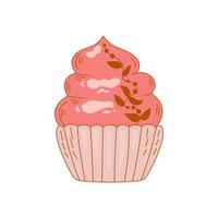 rosa Cupcake scarabocchio cibo vettore