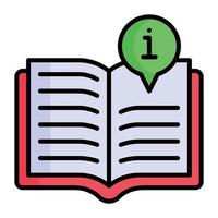 Aperto libro con informazione cartello, vettore design di informazione libro