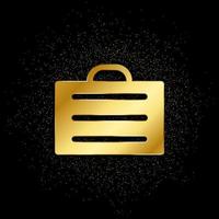 valigetta, attività commerciale, Prodotto oro icona. vettore illustrazione di d'oro particella sfondo. oro icona