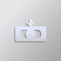 grigio colore vettore sfondo- carta stile vettore icona, Contanti, finanza, i soldi carta stile, icona