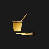 benna, Mocio oro icona. vettore illustrazione di d'oro icona su buio sfondo