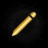 matita oro icona. vettore illustrazione di d'oro particella sfondo. isolato vettore cartello simbolo - formazione scolastica icona nero sfondo .