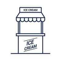 icona di chiosco gelato su priorità bassa bianca. illustrazione vettoriale piatta.