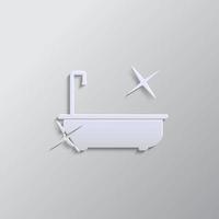 bagno, bagno carta stile, icona. grigio colore vettore sfondo- carta stile vettore icona.