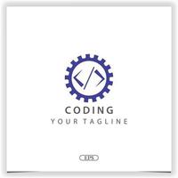Ingranaggio codifica o programmatore logo premio elegante modello vettore eps 10