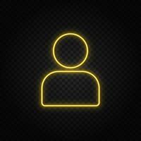 giallo neon icona avatar. trasparente sfondo. giallo neon vettore icona su buio sfondo