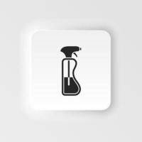 pulizia spray bottiglia neumorfico stile neumorfico stile vettore icona icona, spray icona .