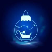 Natale palla Fumo effetto neon icona. natale decorazione vettore illustrazione isolato su blue.vector neon icona illustrazione su bianca sfondo