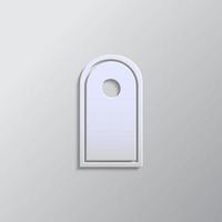 nave, porta, icona carta stile. grigio colore vettore sfondo- carta stile vettore icona