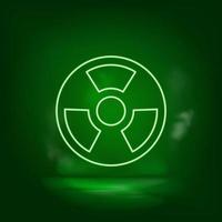 nucleare, energia neon vettore icona. Salva il mondo, verde neon, verde sfondo