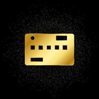 carta, credito, i soldi oro icona. vettore illustrazione di d'oro particella sfondo. oro icona