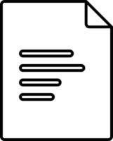linea vettore icona documento. schema vettore icona su bianca sfondo