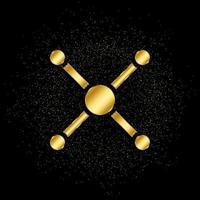 atomo, atomo legame oro icona. vettore illustrazione di d'oro particella sfondo. isolato vettore cartello simbolo - formazione scolastica icona nero sfondo .