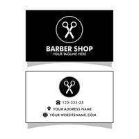 vettore barbiere negozio attività commerciale carta e Uomini salone o barbiere negozio logo nero e bianca