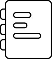 linea vettore icona documento. schema vettore icona su bianca sfondo