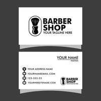 barbiere negozio attività commerciale carta e Uomini salone o barbiere negozio logo nero e bianca vettore