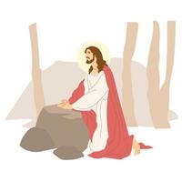 Gesù preghiere nel getsemani, Pasqua volta. vettore