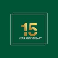 Logo di celebrazione dell'anniversario di 15 anni. 15 ° modello di progettazione. vettore e illustrazione.