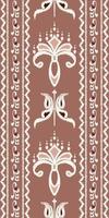 africano ikat paisley ricamo. ikat modello tribale colore geometrico tradizionale etnico orientale design per il sfondo. gente, indiano, scandinavo, zingaro, saree Borneo tessuto confine ikkat vettore