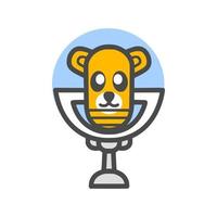 Podcast rosso panda vettore