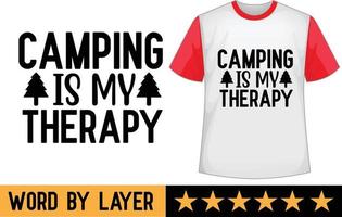 campeggio è mio terapia svg t camicia design vettore