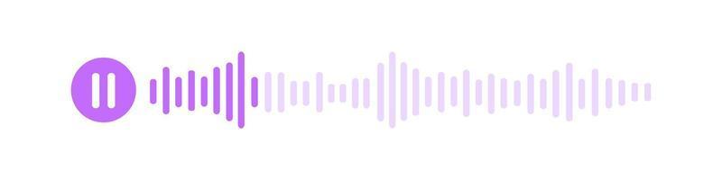 voce Messaggio icona. Audio Chiacchierare con pausa cartello e discorso suono onda. mobile messaggero app, in linea Radio, Podcast interfaccia elemento vettore