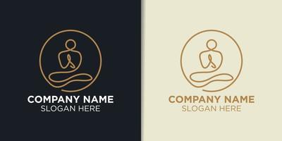elegante yoga logo design vettore, terme logo modello vettore