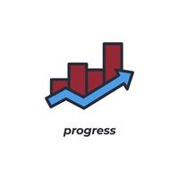 vettore cartello progresso simbolo è isolato su un' bianca sfondo. icona colore modificabile.