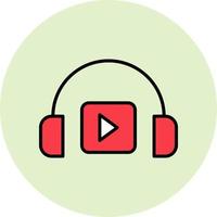 Podcast ascoltando vettore icona